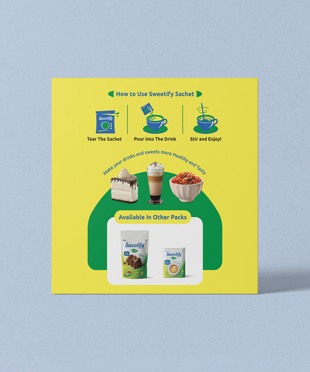 Zero Calorie Sugar-free Stevia Sweetener - Sachet Box